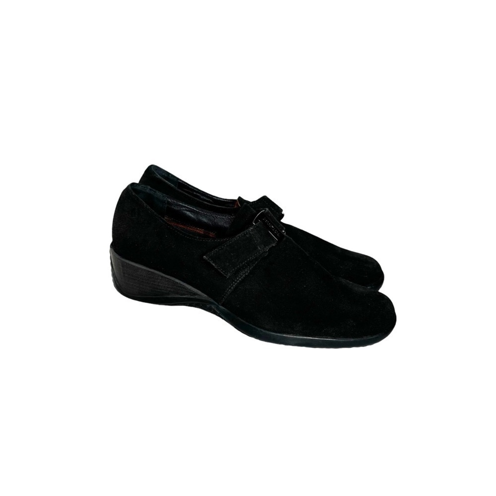Aquatalia Black Leather Weatherproof Miles Slip on Shoes 10